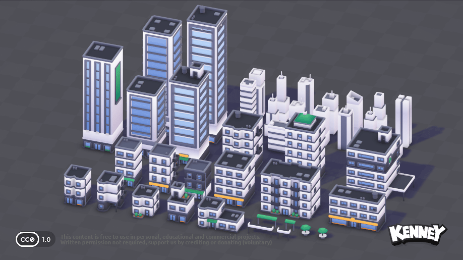 Kenney City Kit commercial buildings preview
