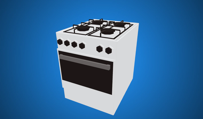 Gas Stove — Poly Pizza 3D model by Zsky