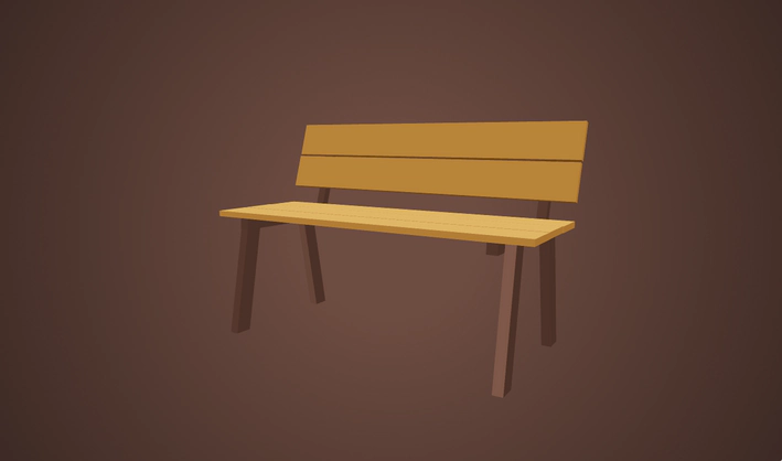 Bench — Poly Pizza 3D model by Danni Bittman