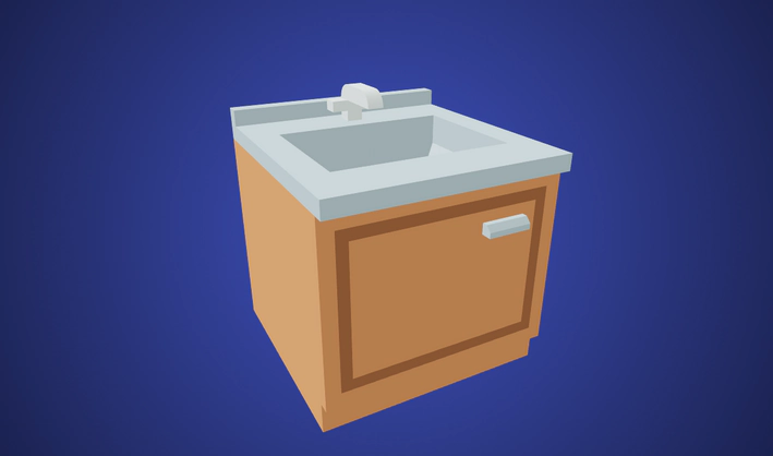 Kitchen Sink — Poly Pizza 3D model by Kenney