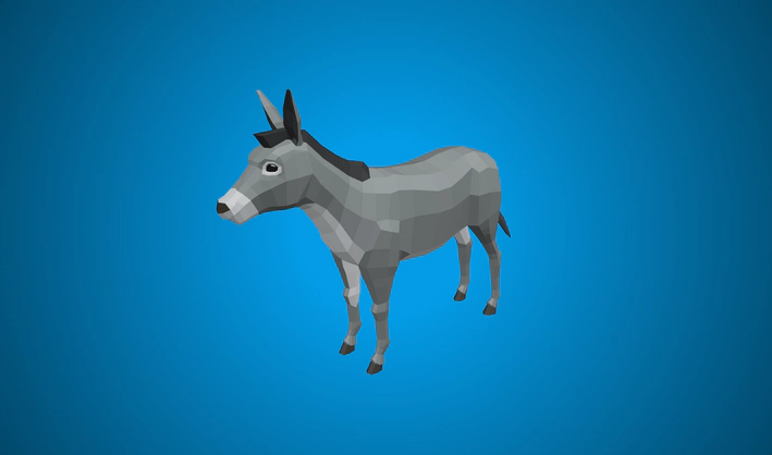 Donkey — Poly Pizza 3D model by Quaternius