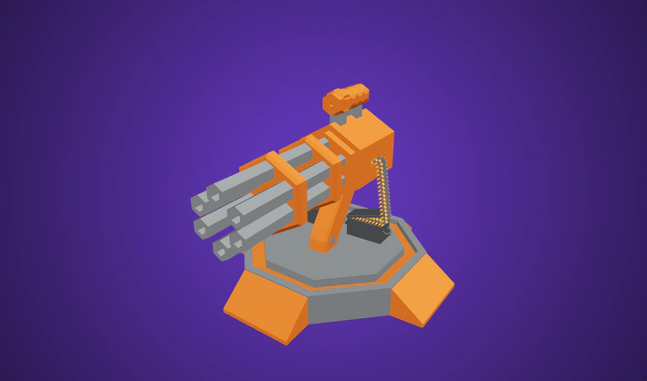 Gatelng Gun Turret — Poly Pizza 3D model by Zsky