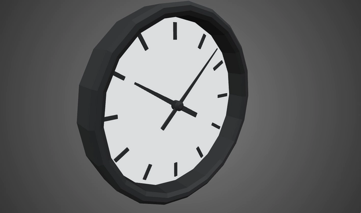 Analog clock — Poly Pizza 3D model by Poly by Google